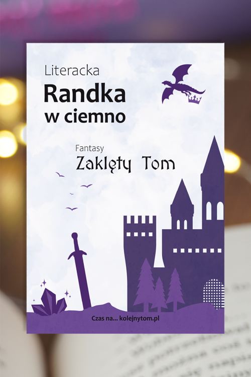 tom zaklęć książka fantasy fioletowa okładka z motywem gwiazd i zamku dla fanów magii i czarodziejów literacka randka w ciemno