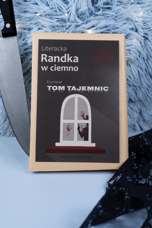książka-niespodzianka zapakowana książka kryminał tajemniczy tom w ciemnej oprawie dla miłośników zagadek